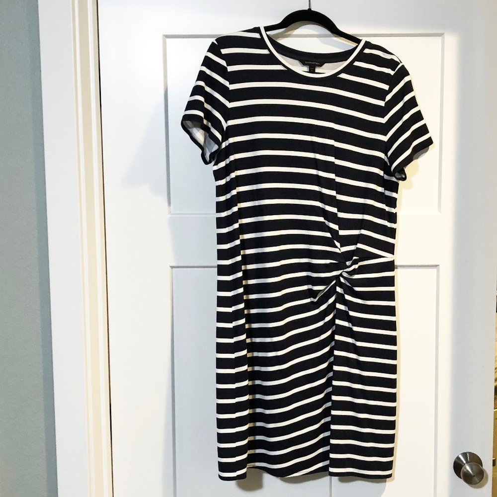 Banana Republic Navy and White Striped Dress